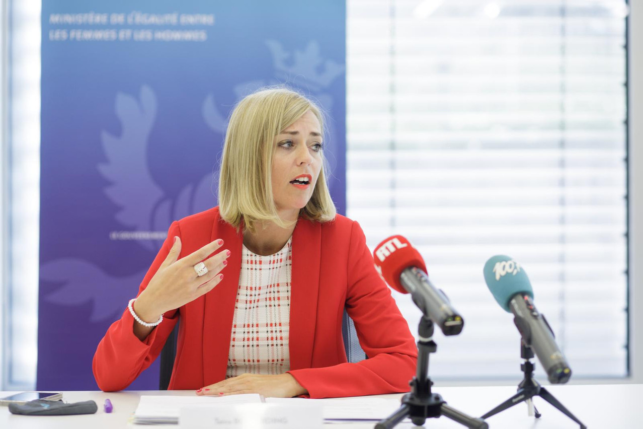 The interior minister, Taina Bofferding, revived the idea of raising the tax rates on profitable businesses, at least temporarily, to help pay down the country’s post-pandemic public debt. Library picture: Taina Bofferding speaks at a press conference, 10 June 2021. Matic Zorman