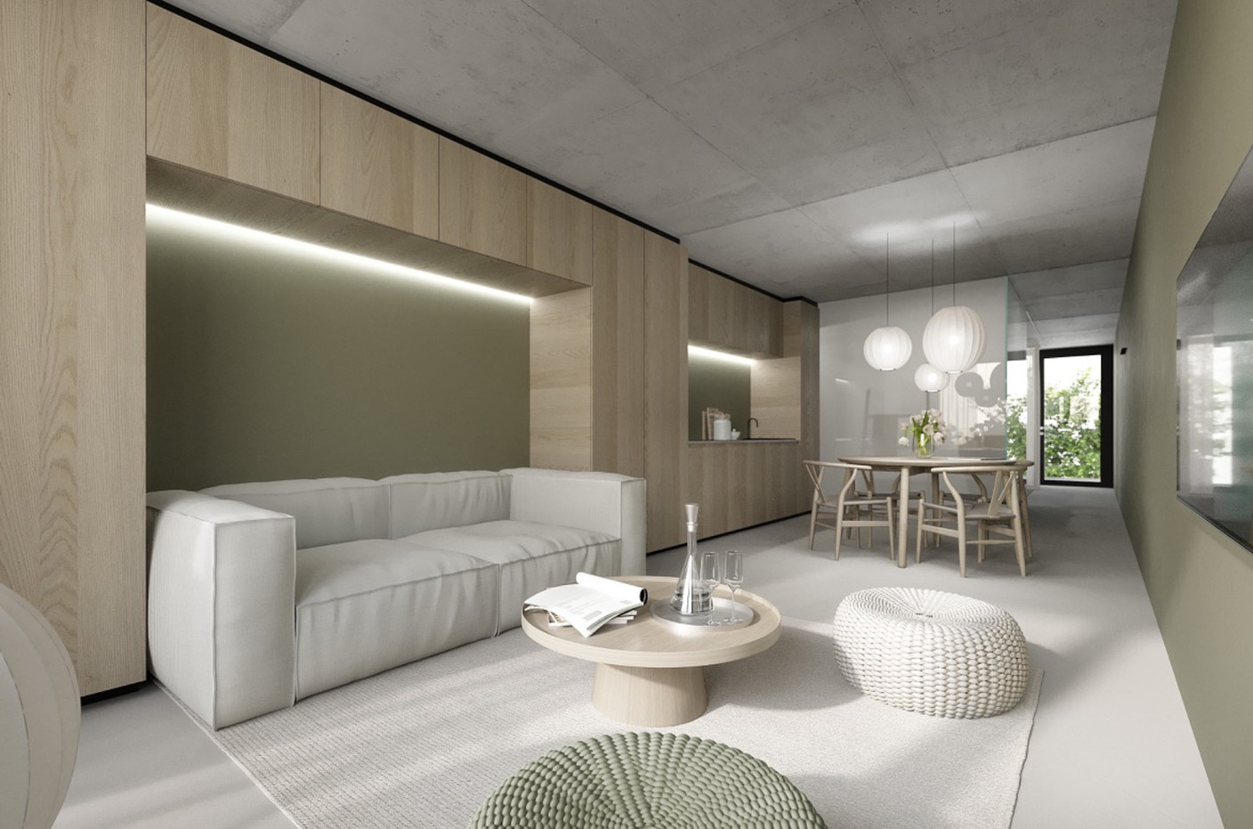 Each flat traverses the entire building Illustration : Bauer group