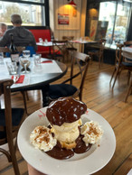 For dessert, the profiterole is €6.90. (Photo: Emilie Gline/Paperjam)