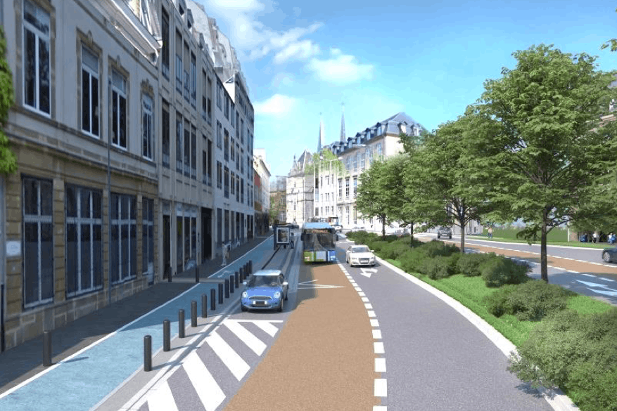 Le boulevard tel qu’il sera une fois les travaux terminés, au mois de septembre. (Photo: Ville de Luxembourg / Gouvernement.lu)