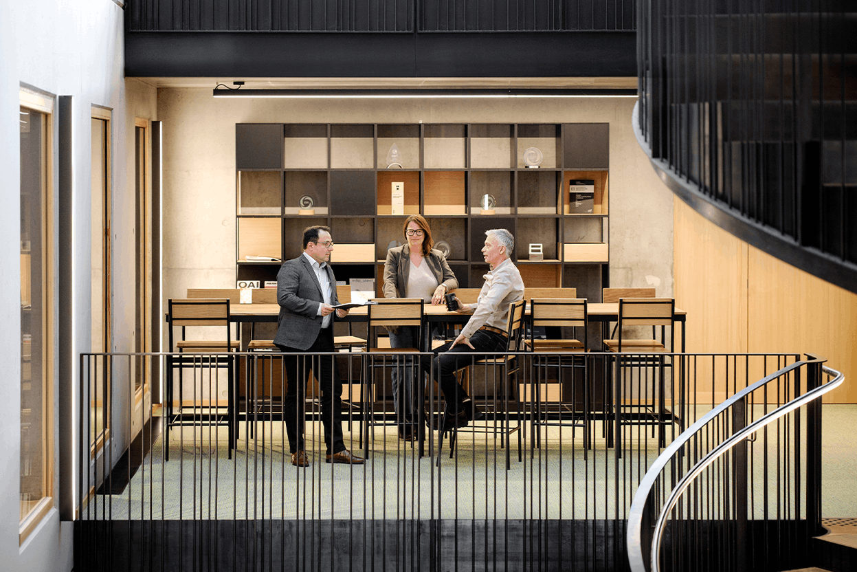 From left to right: Carl Kleefisch, Myriam Hengesch, Alain Wagner Photo : © Pancake ! Photographie