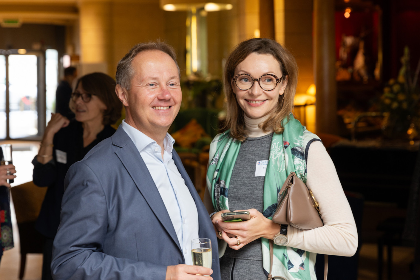 Artur Sosna, head of business development at Goeres Group Luxembourg (on left) at the BCC & Amcham Personal Tax Lunch on 21 November 2023. Photo: Romain Gamba / Maison Moderne