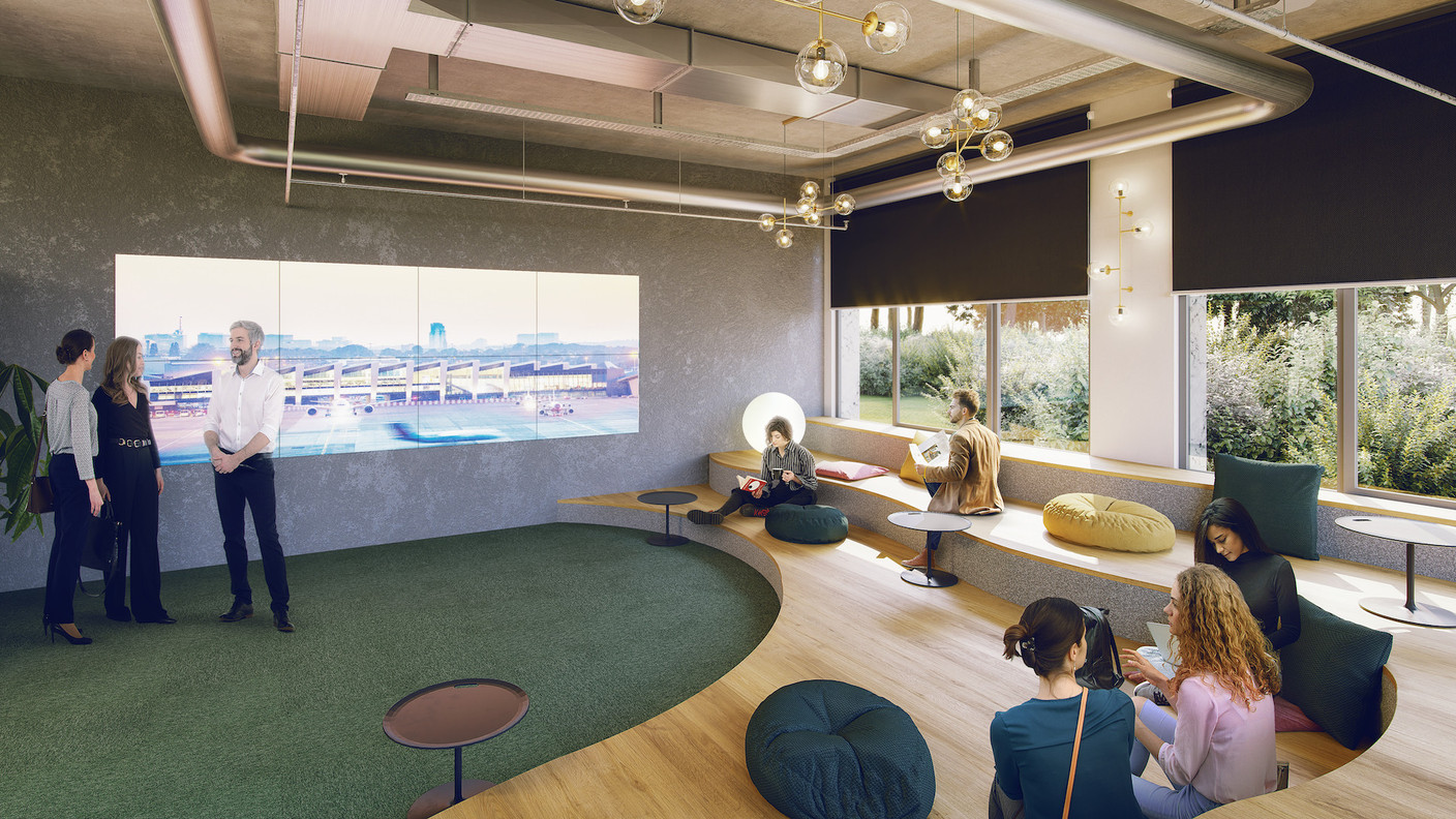 Afin de faciliter la collaboration, une salle conçue pour le brainstorming est planifiée.  (Illustration : Nextensa)