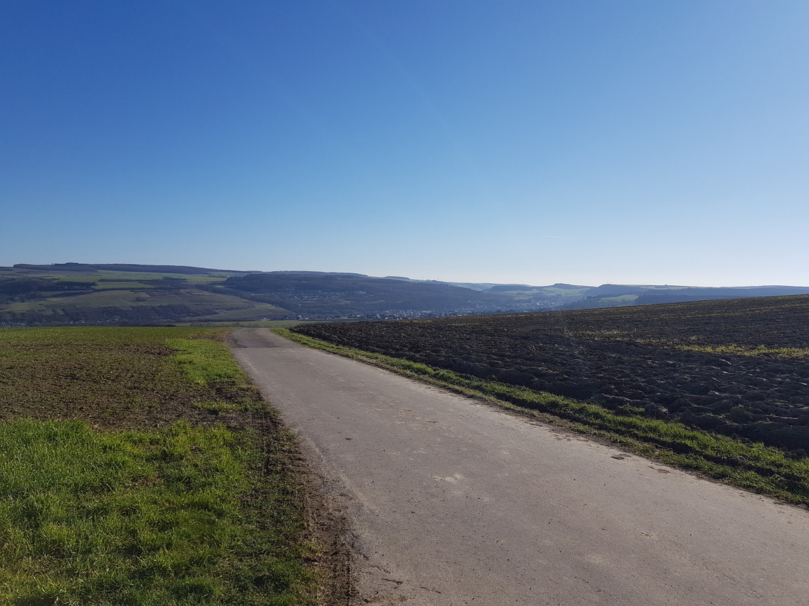 One of the monster hills, described by Fox, where riders can freewheel from Manternach to Mertert Anna Fox