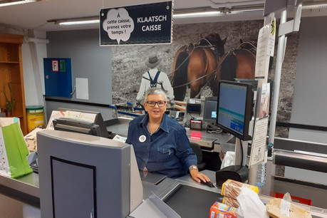 En quelques jours, Geneviève est devenue le symbole de la nouvelle «Klaatsh caisse» du Pall Center d’Oberpallen. (Photo: Paperjam)