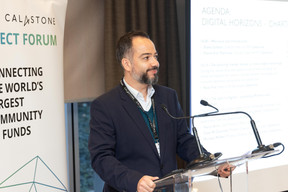 Pierre-Eric Patricola (Calastone), who was named director of sales and relationship management for Europe, gave introductory remarks at the annual Calastone Connect Forum, which was held on 7 November 2023 at the Sofitel in Kirchberg. Photo: Romain Gamba/Maison Moderne
