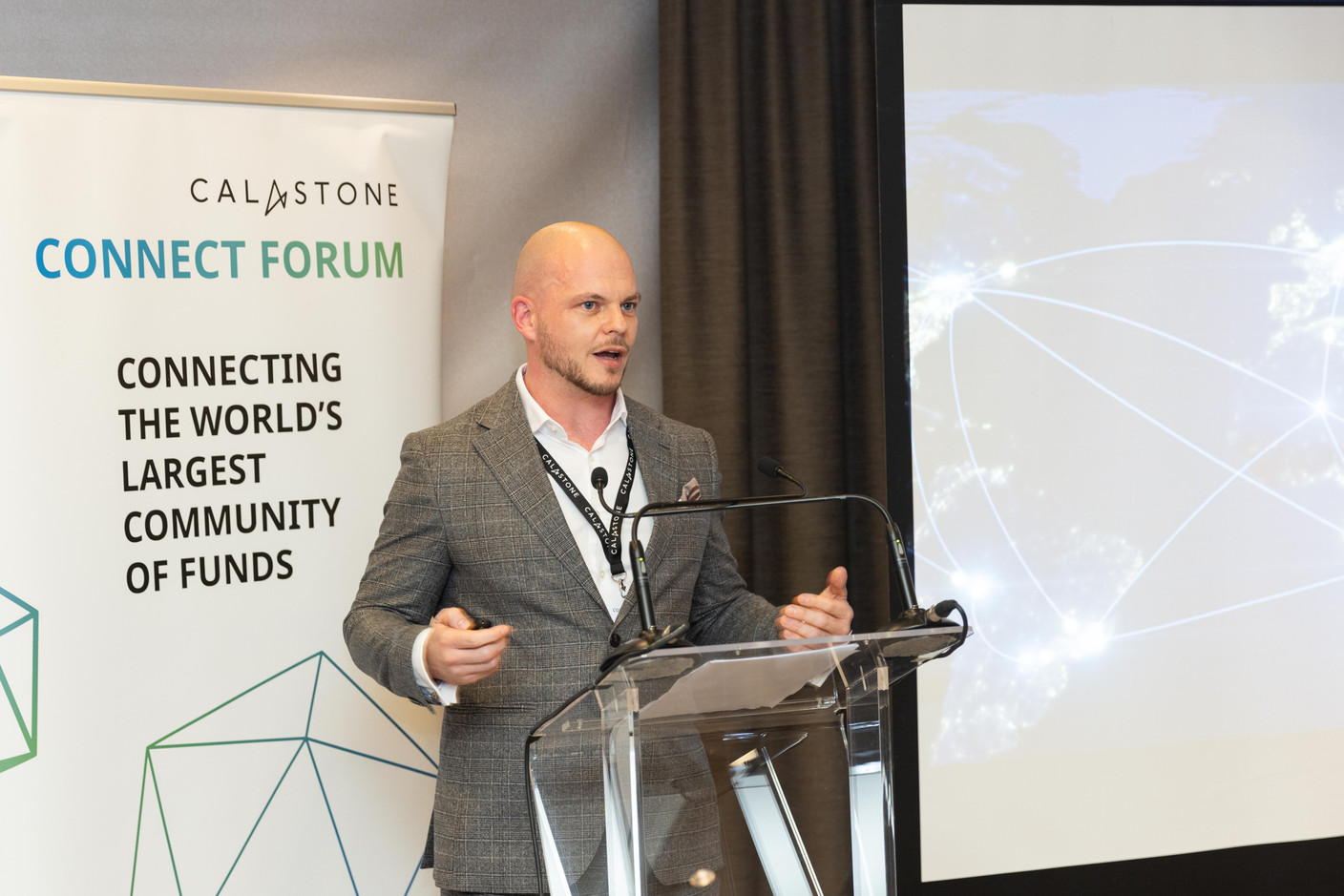 Ross Fox (Calastone) talked about emerging technology trends at the annual Calastone Connect Forum, which was held on 7 November 2023 at the Sofitel in Kirchberg. Photo: Romain Gamba/Maison Moderne