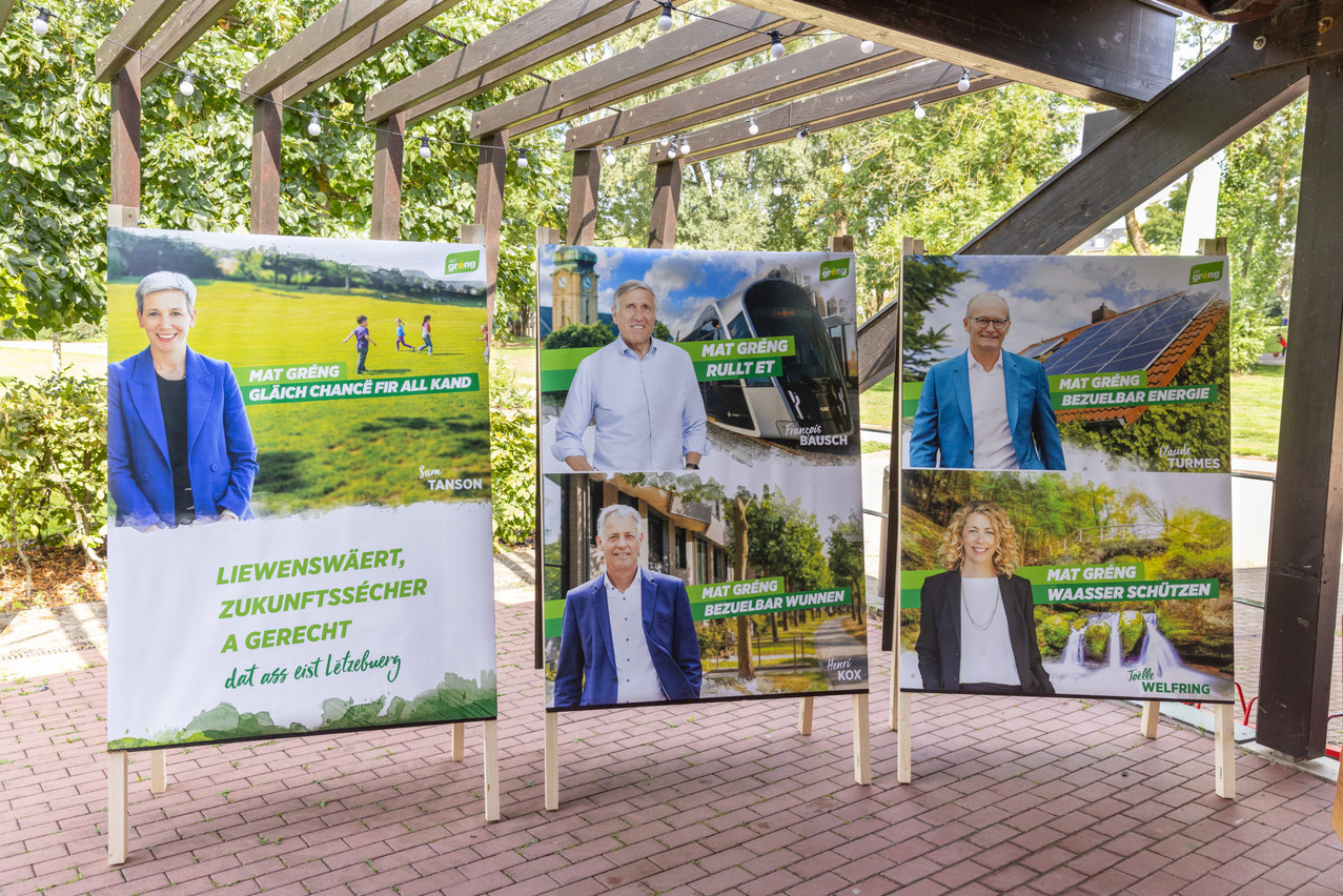 The déi Gréng candidates have unveiled their official posters. Photo: Romain Gamba/Maison Moderne