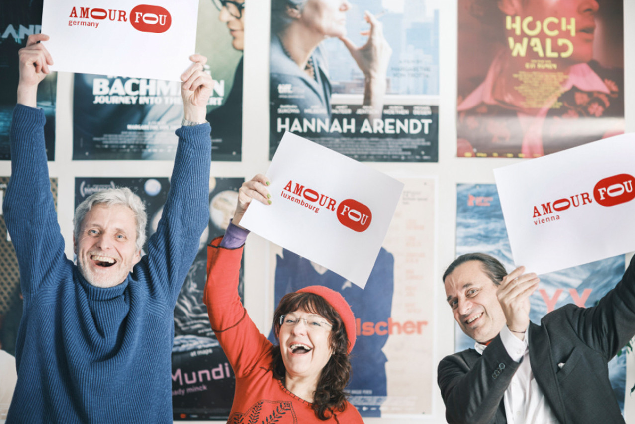 La cofondatrice d’Amour Fou Luxembourg, Bady Minck (au centre) ouvre une nouvelle entité de la société de production en Allemagne. Elle est dirigée par le producteur André Fetzer (à gauche).  (Photo: Amour Fou)