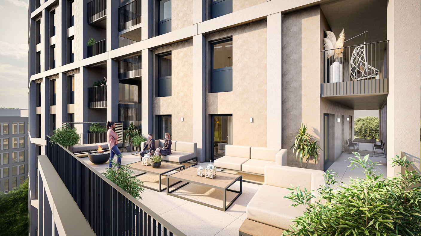 Certains logements pourront profiter d’espaces extérieurs en terrasse. (Illustration: Capelli)