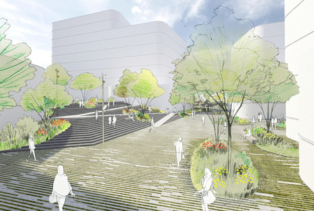 Le projet jouxtant l’actuelle rue des Scillas et remplaçant ce qui était une zone commerciale comportera une centaine de logements. (Illustration: G. Francart / Atelier Caneva-s )