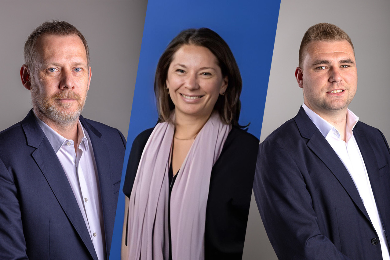 L to r: Laurent Barbazanges is financial services market segment lead at Capgemini; Martine Klutz is senior business executive at Capgemini Invent; Iben Lambrechts is a senior consultant at Capgemini. Photos: Capgemini. Montage: Maison Moderne