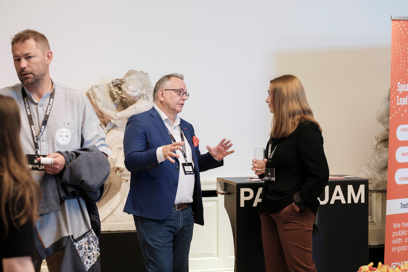 Pedro Castilho (Verbalius) and Jade Goux (Workplace Well-Being). (Photo: Jan Hanrion/Paperjam)