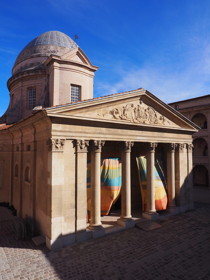 View of the installation Land VII, by Adrien Vescovi at the Centre de la Vieille Charité in Marseille in 2019. (Photo: Adrien Vescovi)