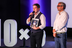 Thierry Labro (Paperjam) et Mike Koedinger (Maison Moderne). (Photo: Marie Russillo/Maison Moderne)