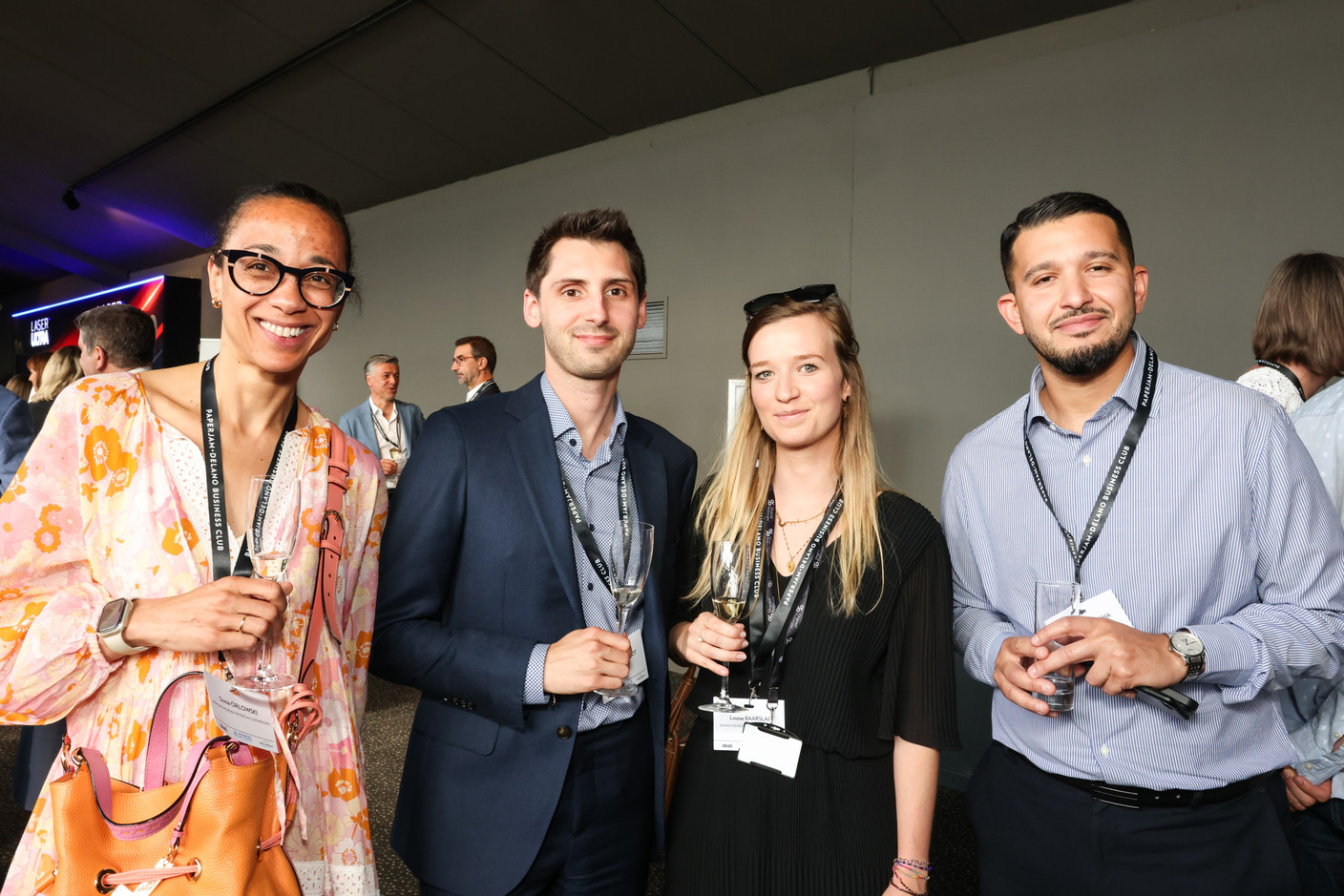 Sonia Orlowski (Banque Degroof Petercam Luxembourg), Julien Raveschot (BIL), Louise Baarslag (Banque Degroof Petercam Luxembourg) et Mourad Benfriha (BIL). (Photo: Marie Russillo/Maison Moderne)
