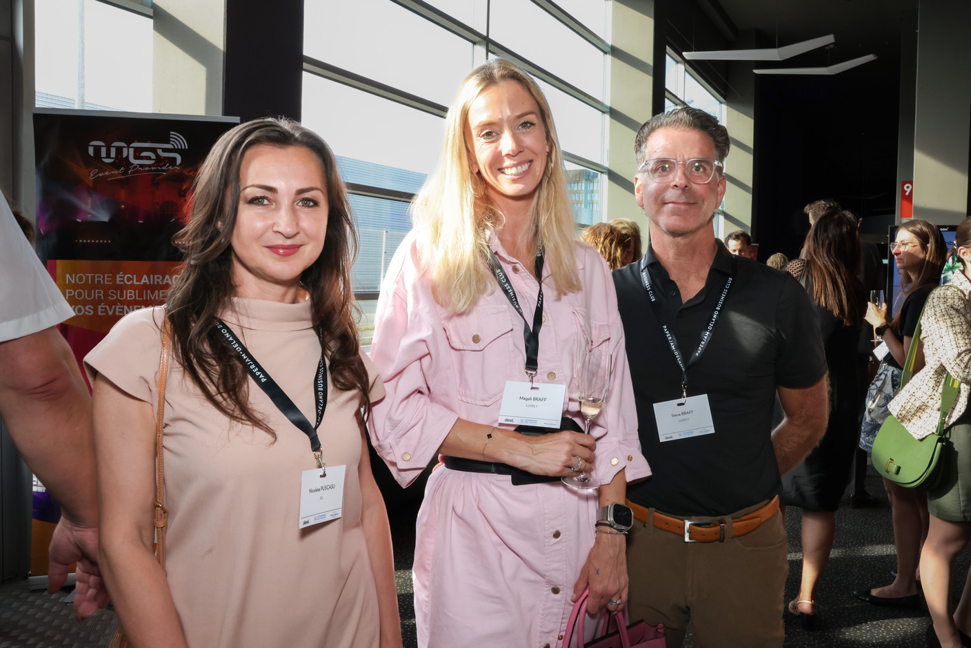 Nicoleta Puscasu (JLL), Magali Braff et Steve Braff (Luxfly). (Photo: Marie Russillo/Maison Moderne)
