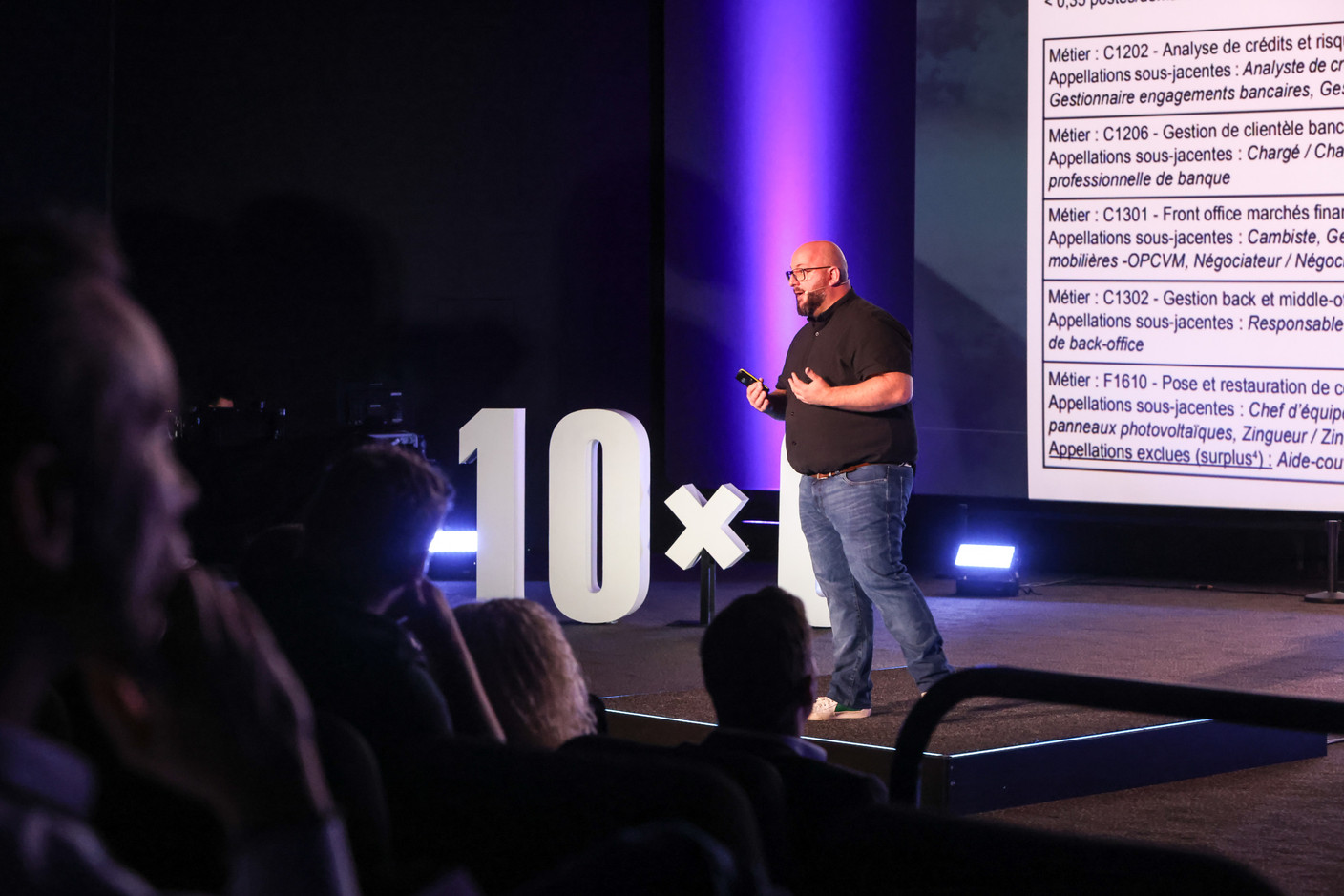 Laurent Peusch (Adem), speaking at the 10x6 Talents event at the Kinepolis Kirchberg, 9 July 2024. Photo: Marie Russillo / Maison Moderne