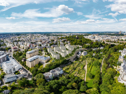 Perspective du projet lauréat conçu par Christian Bauer & Associés Architectes, Areal Landscape Architecture et +Impakt pour le Centre Convict à Luxembourg. (Illustration: Christian Bauer & Associés Architectes – Areal Landscape Architecture – +Impakt)
