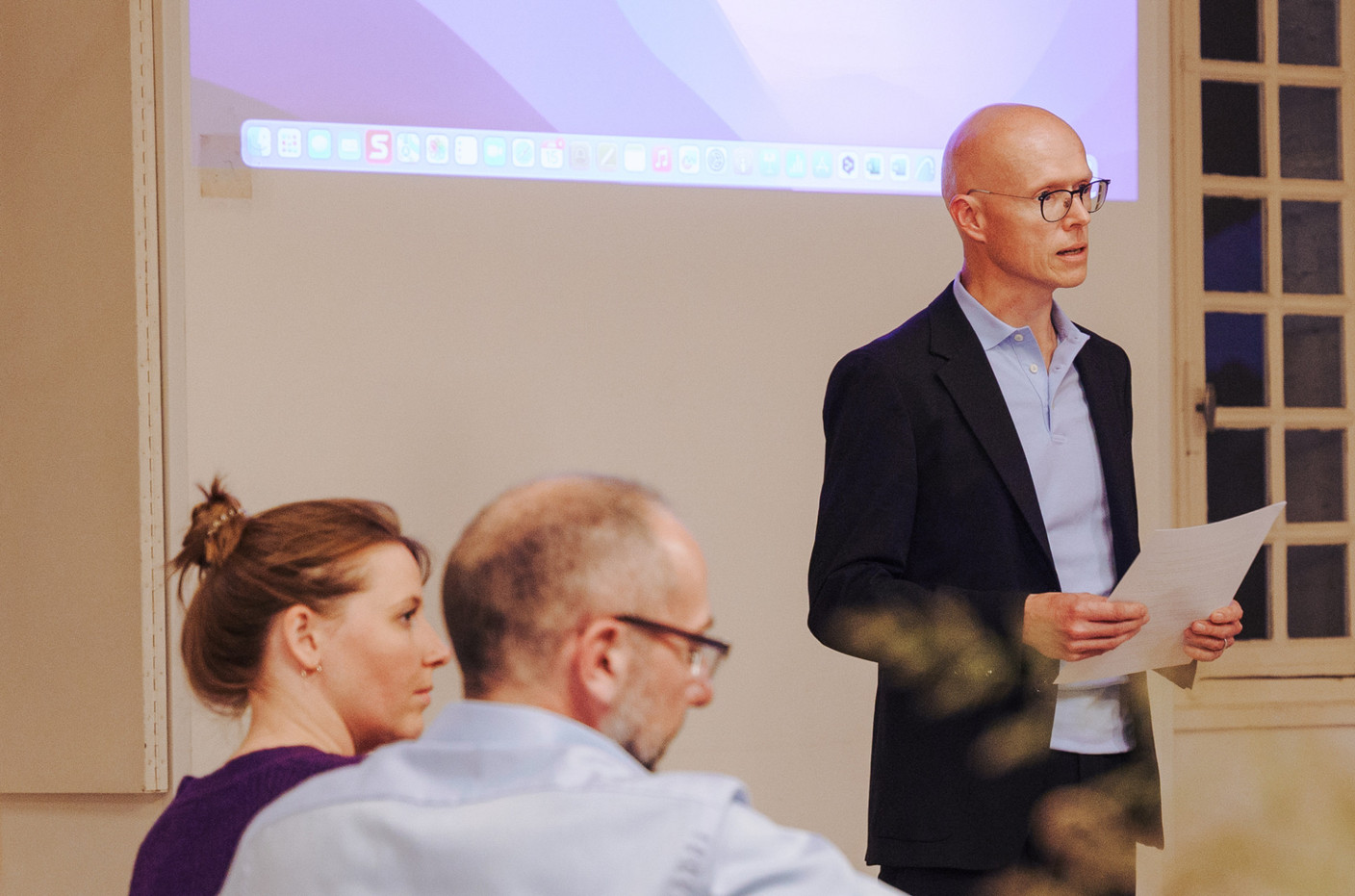 Frank Murawski, lors des discours. (Photo: Alexandre Bichard)