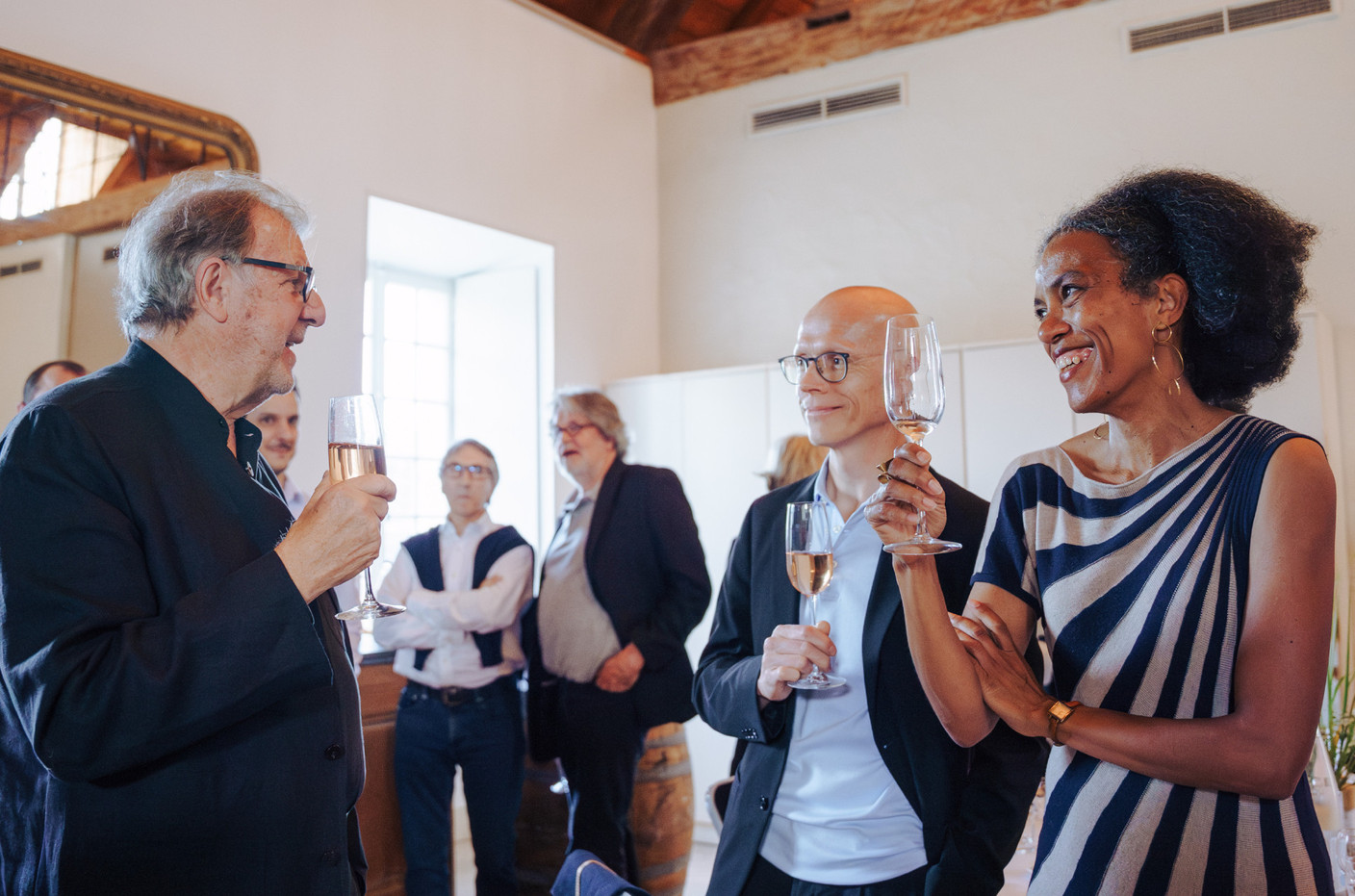 Christian Bauer, avec Frank Murawski et Sala Makumbundu. (Photo: Alexandre Bichard)