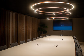 Board room in the CBRE House in the Prism building at the Cloche d'Or. Photo: Maëlle Helias Louis