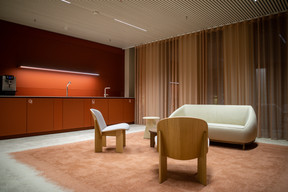 Meeting space in the CBRE House in the Prism building at the Cloche d'Or. Photo: Maëlle Helias Louis