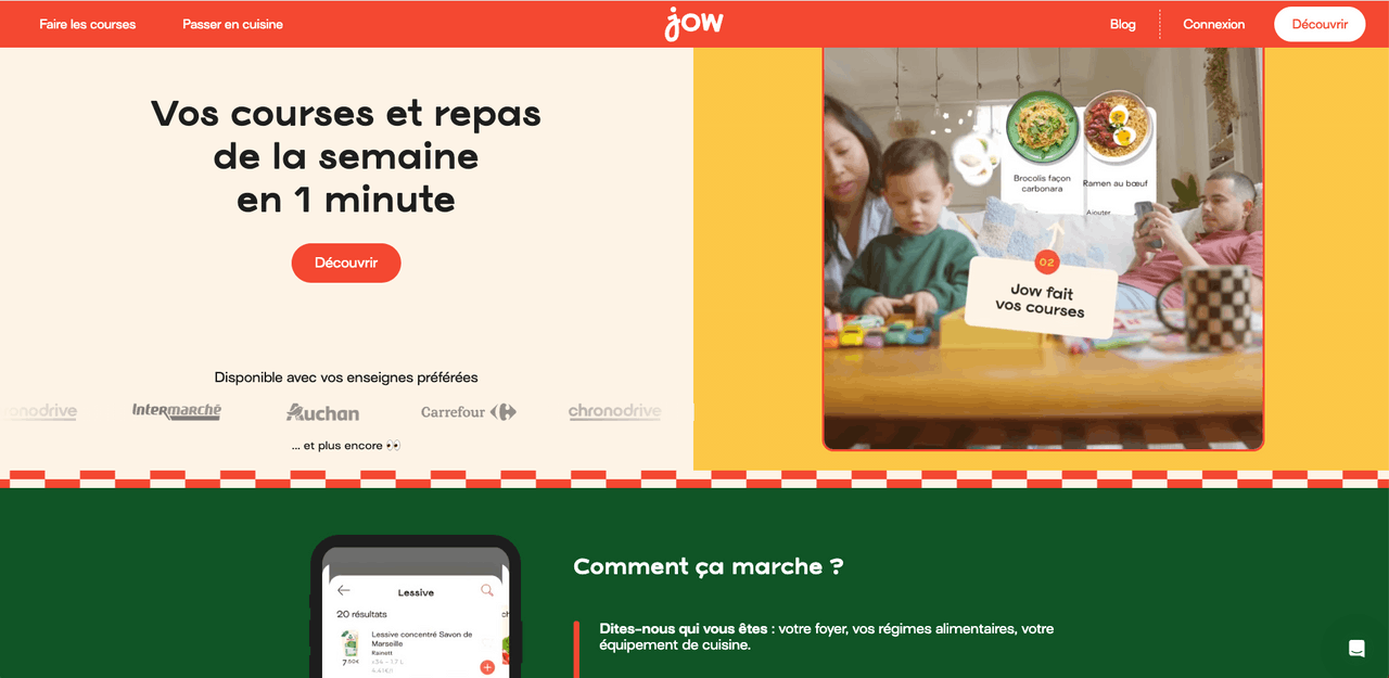 La française Jow, 7 millions d’utilisateurs, 150 millions de repas servis… et 650 tonnes de gaspillage alimentaire évitées. (Screenshot: Jow)