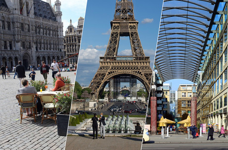 À Bruxelles,  à  Paris ou  à  Berlin, la variété des activités possibles diffère ,  évidemment. (Photos: Shutterstock. Montage: Maison Moderne)