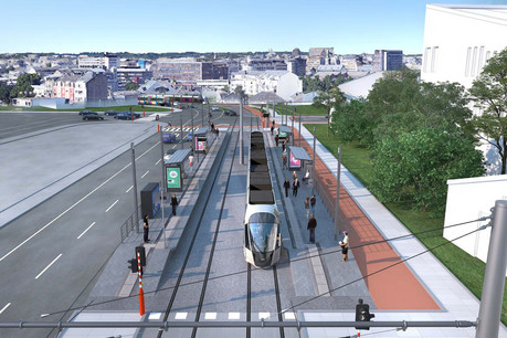 Le nouvel arrêt Leschte Steiwer ou Dernier Sol sera situé au début de la nouvelle N3, une artère parallèle à l’actuelle route de Thionville et au Rangwee. (Visuel: Administration des ponts et chaussées)