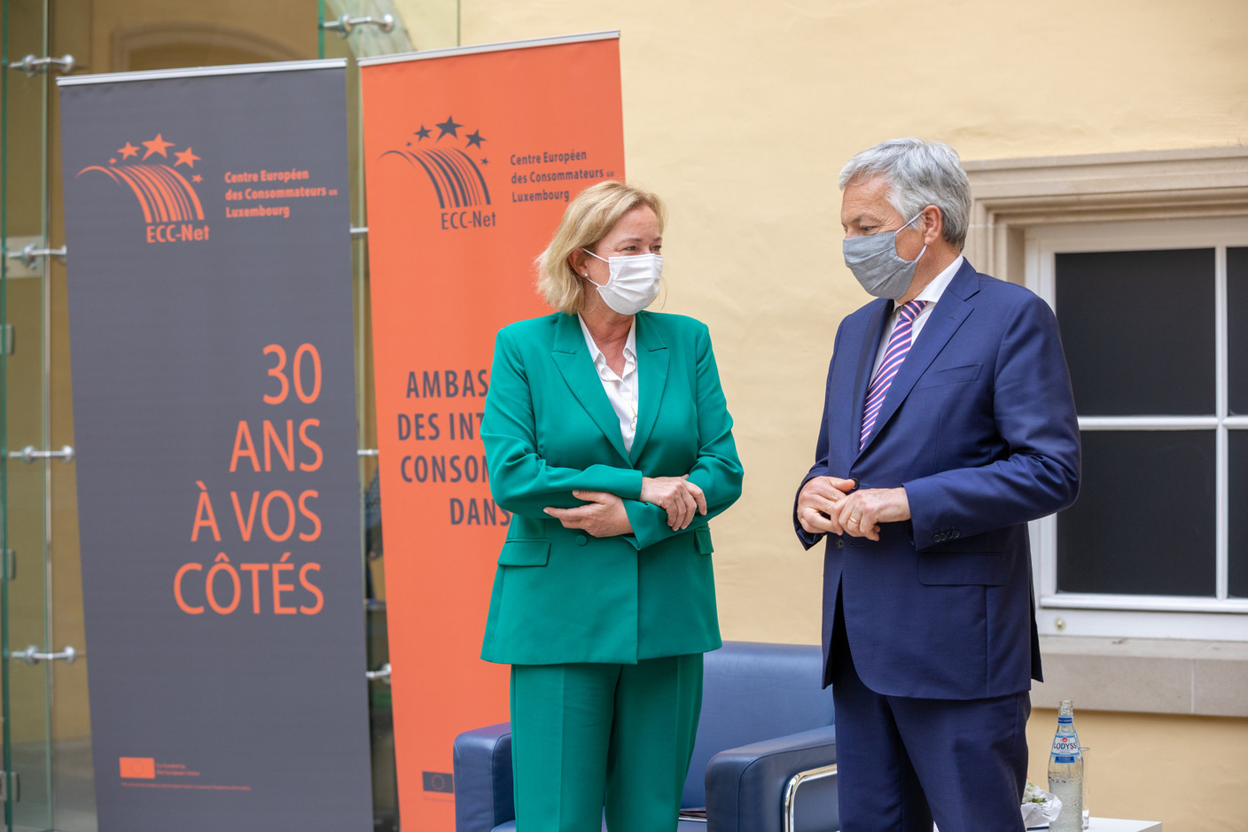 Paulette Lenert, ministre de la Protection des consommateurs, et Didier Reynders, commissaire européen à la Justice. (Photo: Romain Gamba/Maison Moderne)