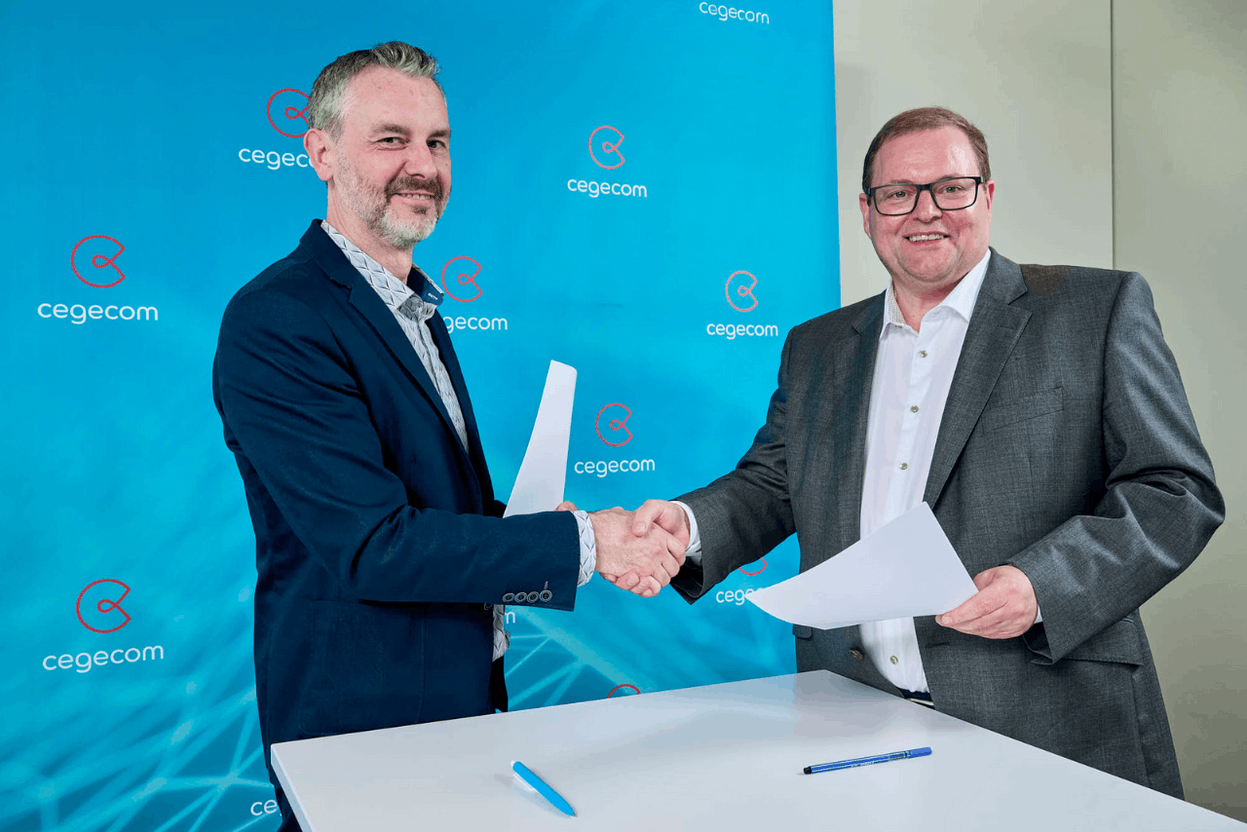 Serge Eiffes, managing director of Cegecom, and René Jost, CEO of Luxcontrol.  Photo: Nader Ghavami