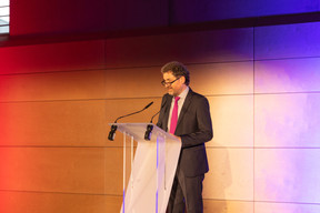 Jeff Schmit, directeur du Centre Pénitentiaire d’Uerschterhaff a pris la parole devant les invités.  (Photo: Romain Gamba/Maison Moderne)