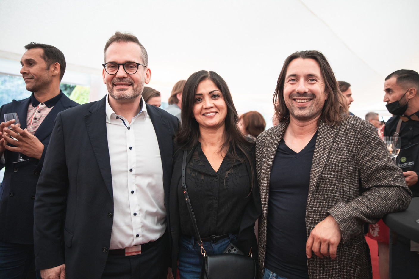 Gilles Hempel (Agence Immobilière Sociale), Norma Bello Cortes (JES'Tudio) et Jorge de Oliveira (Smart Cube) (Photo: Christophe Debailleul/Maison Moderne)