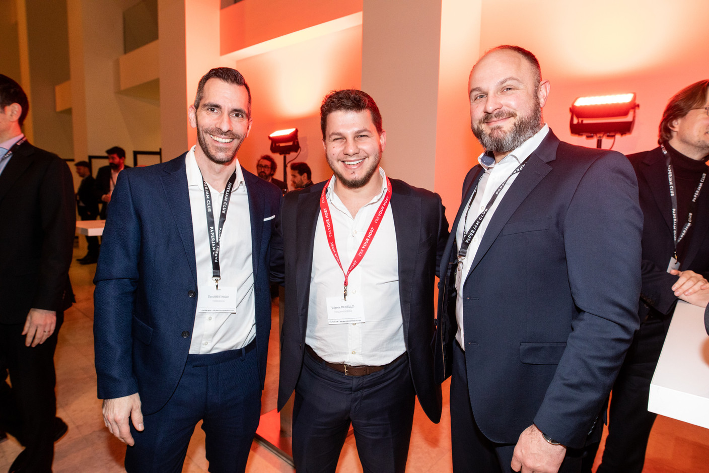 David Berthaut (Farbdesign), Valentin Morello (Maison Moderne) et Arnaud Wald (Preventi-CA). (Photo: Eva Krins/Maison Moderne)