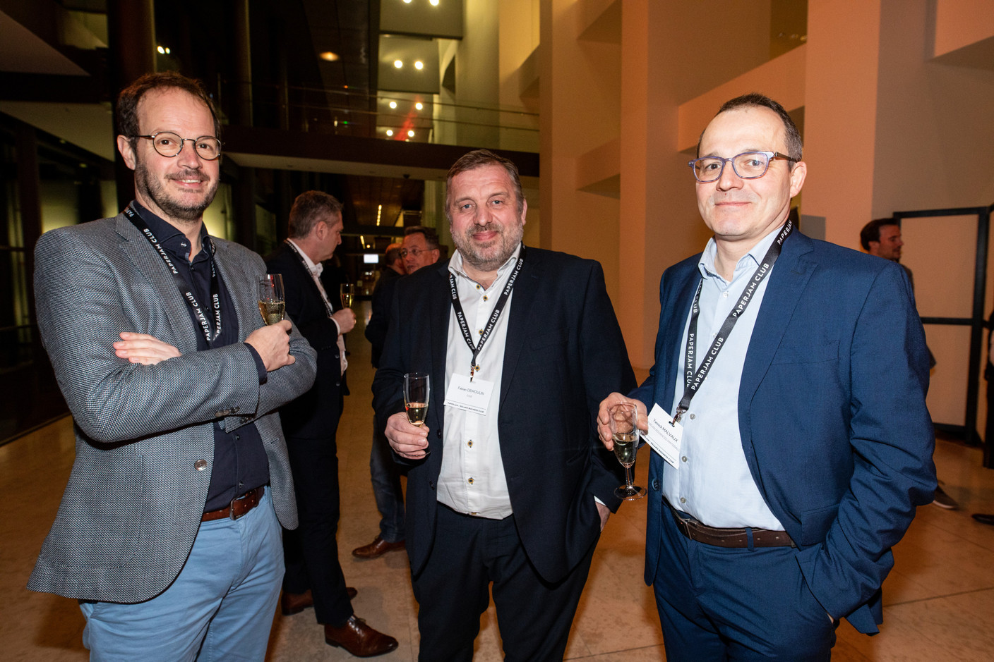 Tom Pfeiffer (Triple Line Advisory), Fabien Demoulin (EASE) et Yannick Malvaux (Morgan Advanced Materials). (Photo: Eva Krins/Maison Moderne)