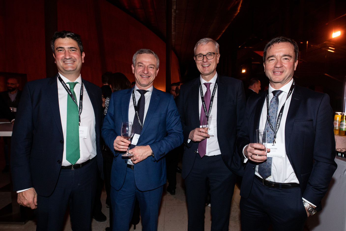 Joseba Arriortua (Chambre officielle de commerce d’Espagne en Belgique et au Luxembourg), Philippe Renard (RBC IS Bank), Frank Rückbrodt (Deutsche Bank Luxembourg) et Falk Fischer (Julius Baer). (Photo: Eva Krins/Maison Moderne)