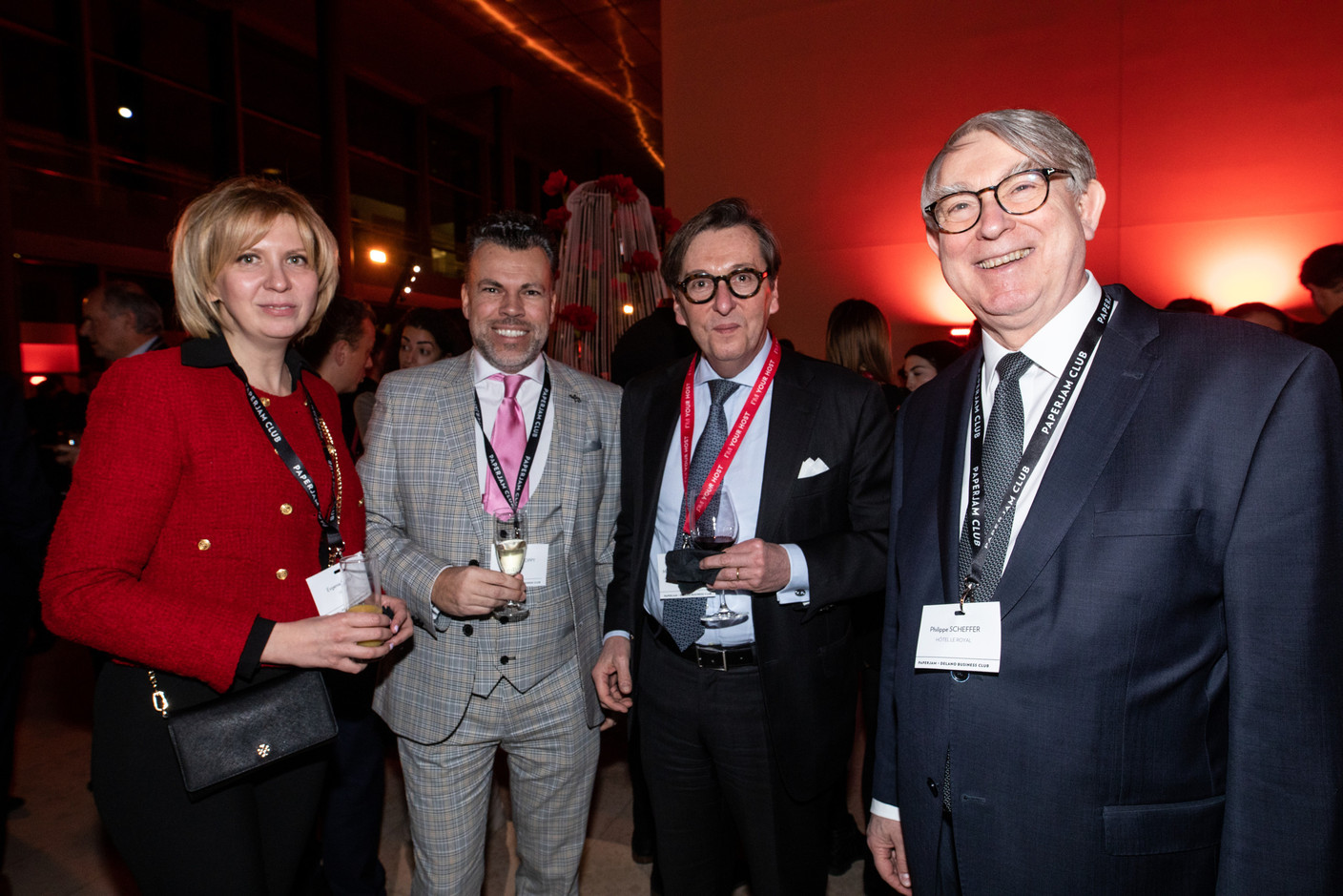 Evgenia Paliy (ULBC), Geoffrey Dezoppy (Avaloq), Michel Grevesse-Sovet (Paperjam + Delano Business Club) et Philippe Scheffer (Hôtel Le Royal). (Photo: Eva Krins/Maison Moderne)