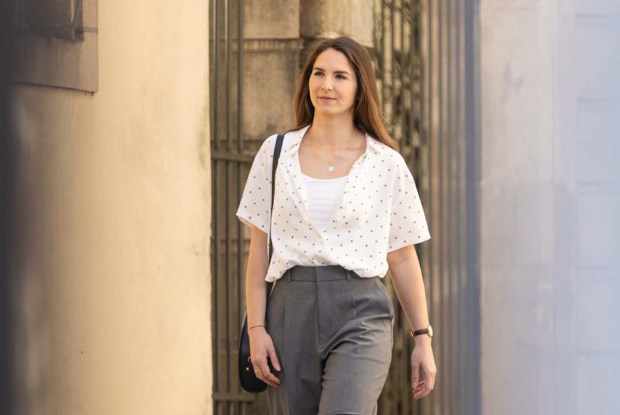 Kerstin porte un top à brassière intégrée AIRism d'Uniqlo (24,90 €). Eva Krins (Maison Moderne)