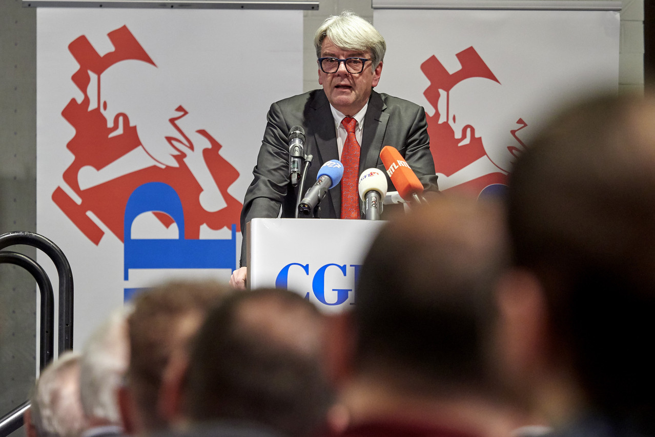 Romain Wolff a déploré, devant 500 membres de la CGFP, les attaques à l’encontre de la liberté syndicale. (Photo: Christof Weber)