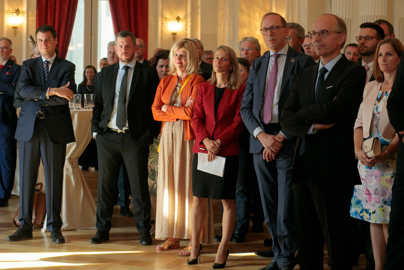 Camille Seillès (ABBL), Simone Dettling (UNEP FI), Robert Scharfe (Bourse de Luxembourg), Luc Frieden (Chambre de commerce) et Barbara Daroca (ING) (Photo: Matic Zorman)