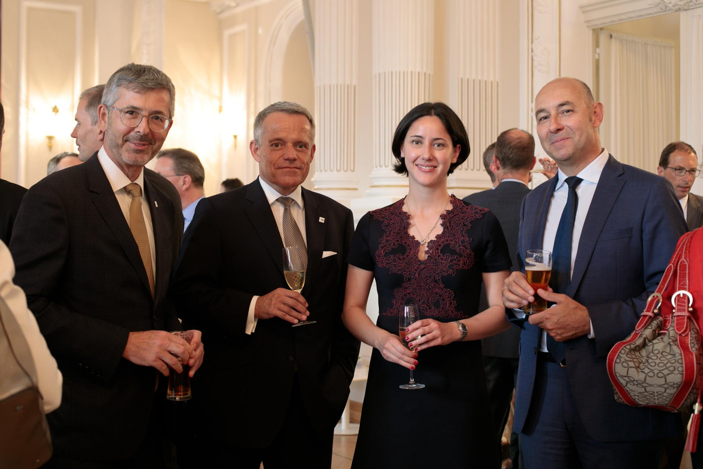 Serge de Cillia (ABBL), Guy Hoffmann (ABBL), Analia Clouet (Banque Raiffeisen) et Philippe Seyll (Clearstream) (Photo: Matic Zorman)