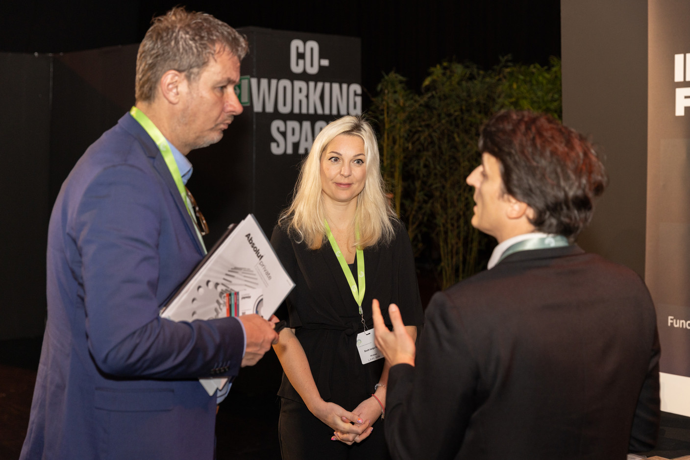 Laura Brook at FIS Global (centre) seen during Alfi’s Private Assets Conference, 28 November 2023. Photo: Romain Gamba/Maison Moderne