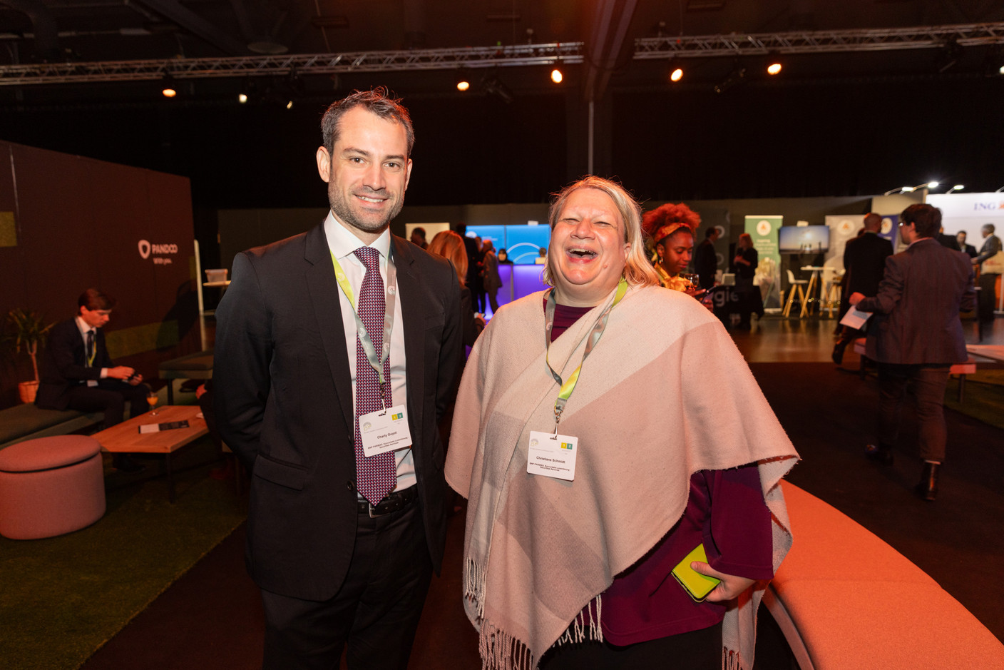 Charly Guyot and Christiane Schmidt, both at BNP Paribas Securities Services. Photo: Romain Gamba/Maison Moderne