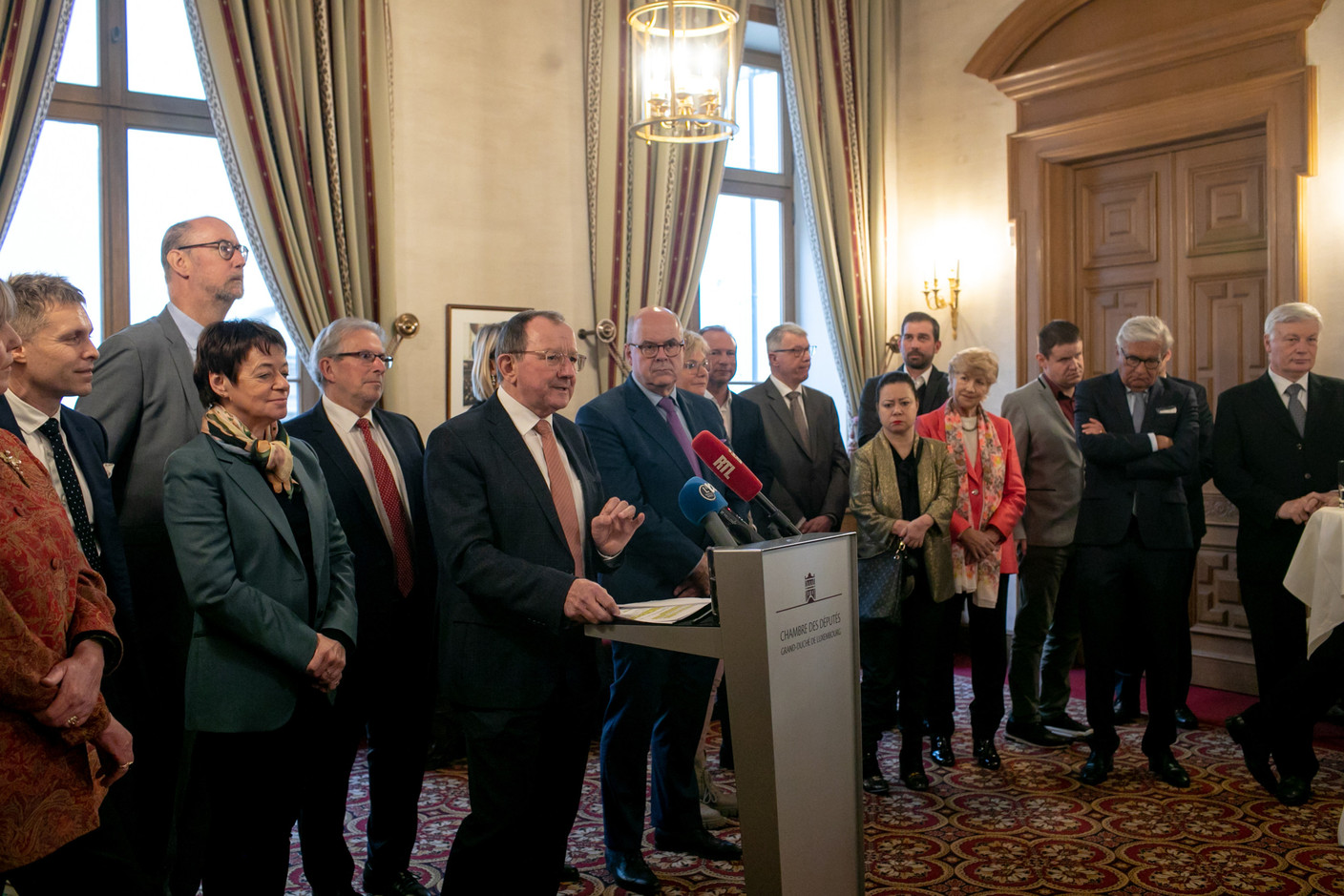 Le président de la Chambre des députés Fernand Etgen et les membres du Bureau et de la Conférence des présidents ont exprimé leurs vœux ce lundi 9 janvier. (Photo: Matic Zorman)