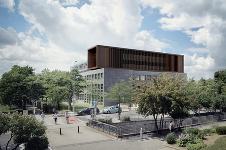 L’extension sera dotée d’une structure en bois, reflétant les tendances nouvelles en matière de construction. (Visuel: M3 Architectes SA – Chambre des métiers)
