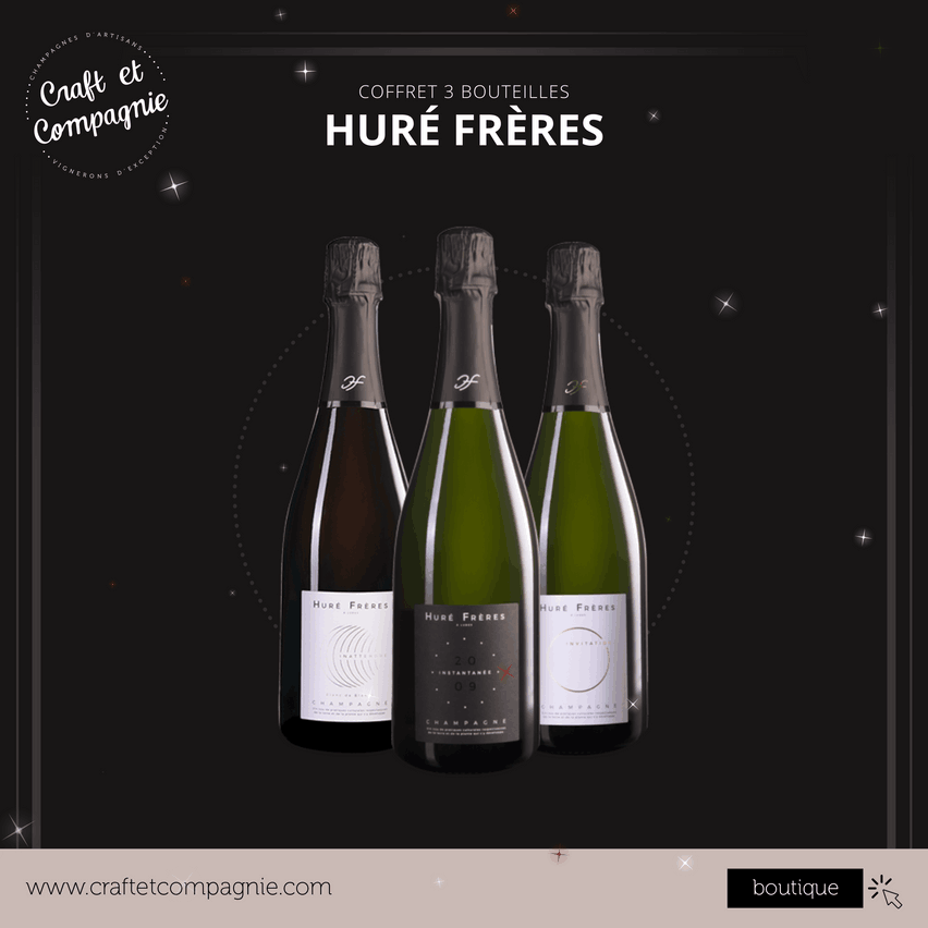 Caisse 3 bouteilles - Champagne Huré Frères Craft et Compagnie