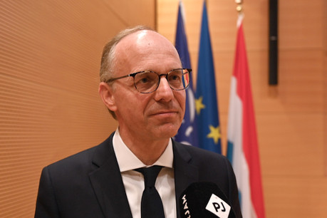 Luc Frieden s’est voulu fédérateur, répétant qu’il serait le «président de tous les secteurs», tout en soulignant les défis à soulever, comme l’accompagnement des entreprises dans le virage digital. (Photo: Marc Blasius/Maison Moderne)