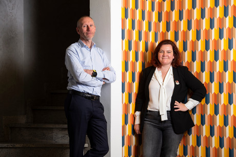 Thierry Smets cofounder, et Gaëlle Haag, CEO et cofounder de Startalers. (Photo: Anthony Dehez)