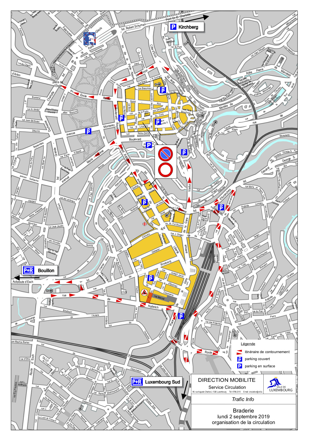 La Ville recommande également de se garer dans les P+R et de se rendre à la Braderie en transports en commun. (Illustration: Ville de Luxembourg)